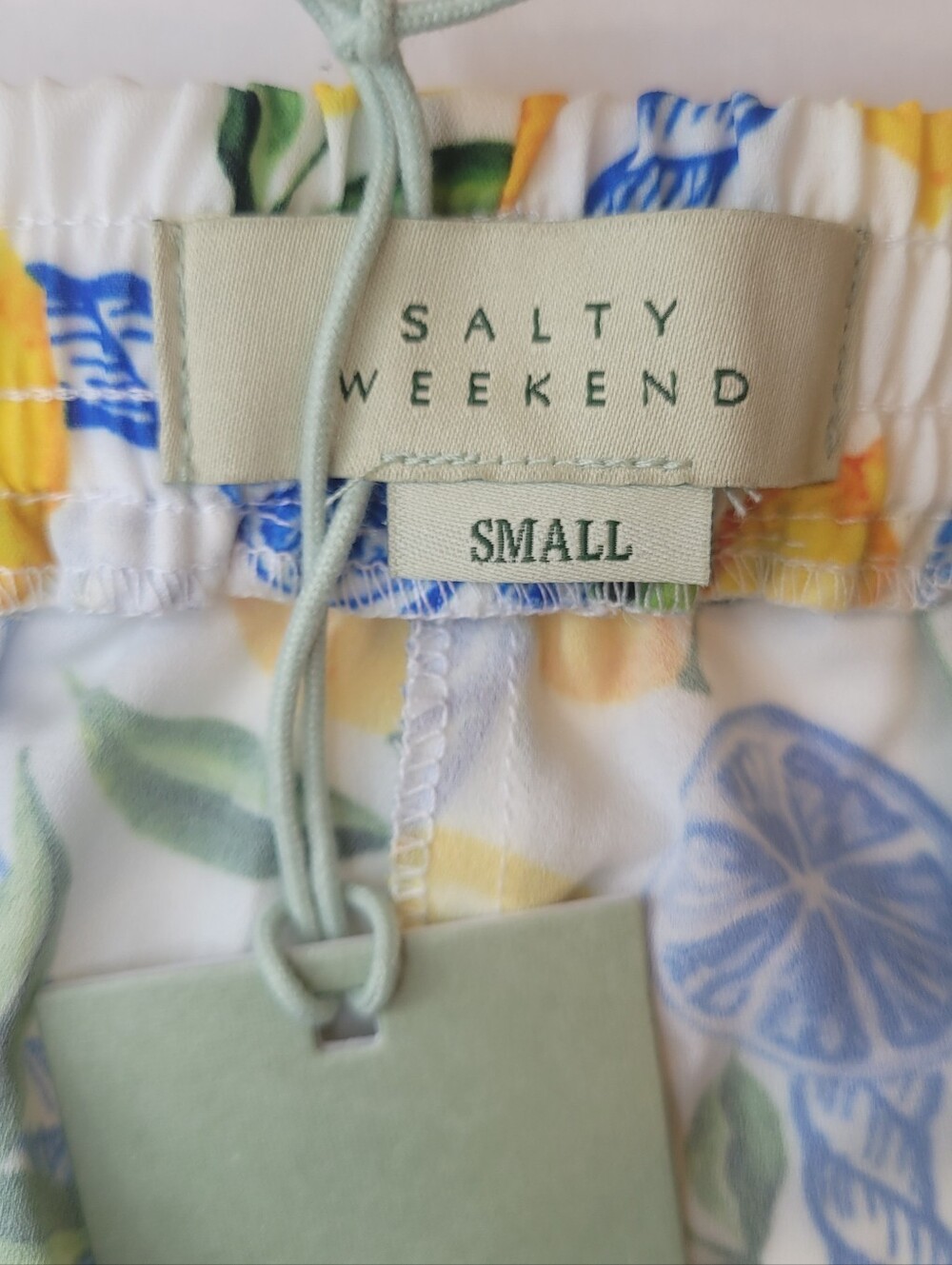 NWT Salty Weekend Costa Wide Leg Pants Lemon Print Small - Picture 2 of 14
